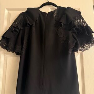 Rebecca Taylor Black Lace Ruffle Blouse